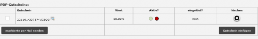 PDF Gutscheine für modified-Shops