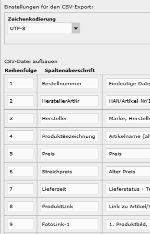 AGI Export: Detail CSV-Datenfeed